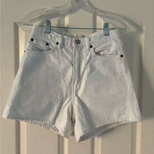 Zara White High-Waist Women's Denim Shorts